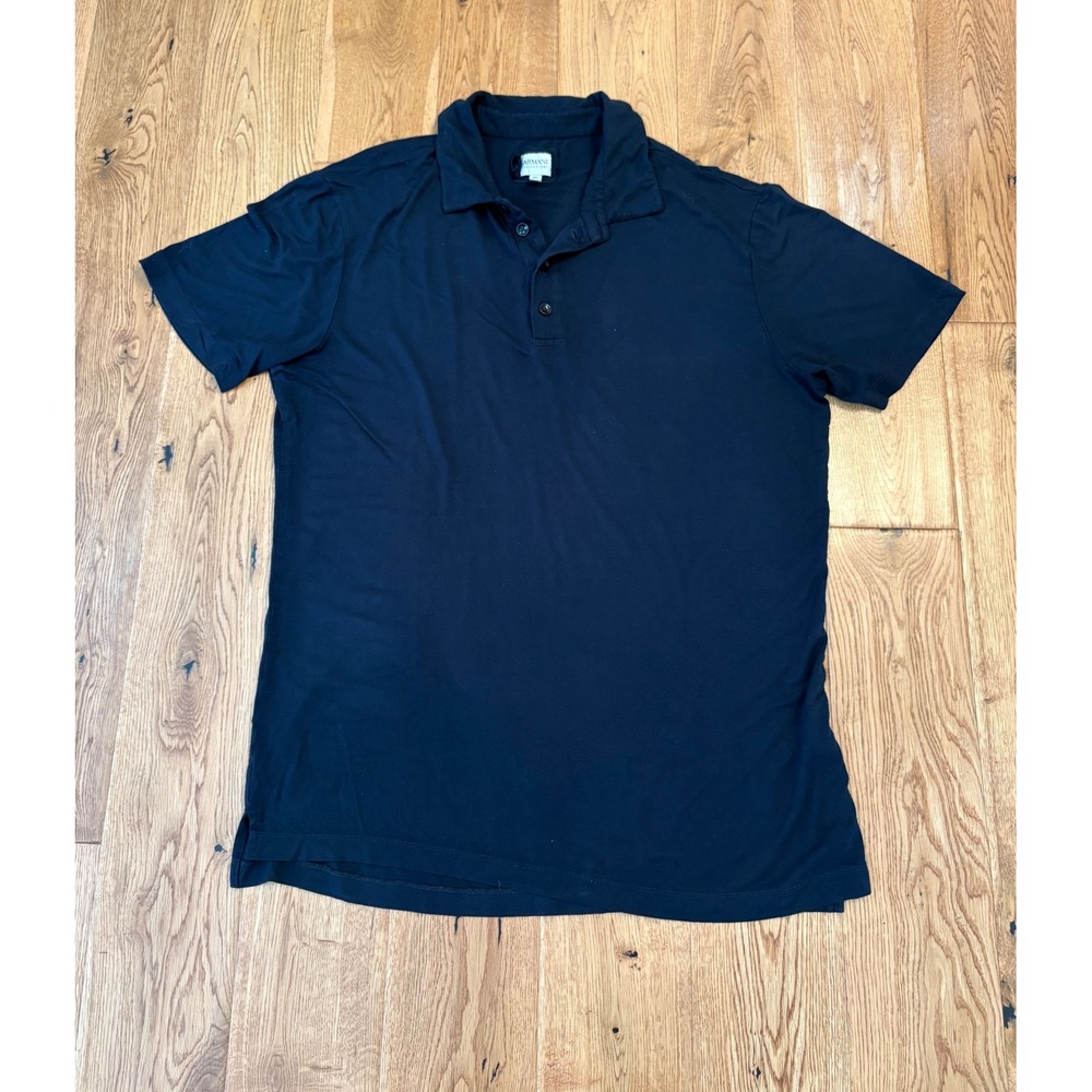 Armani Collezioni Mens Black Viscose Blend Polo Shirt XL OCM29J 0CX9J